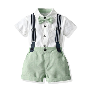 Summer Set for Boys: Short Sleeve Shirt & Overalls
