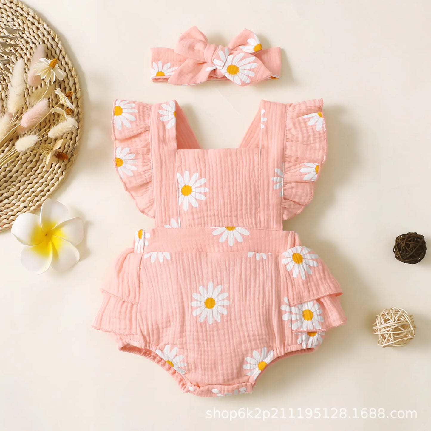 Baby Daisy Summer Romper for Newborns (0-6 Months)
