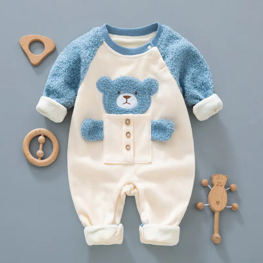 Fleece Warm Romper for Newborns - Soft & Cozy Baby Jumpsuit