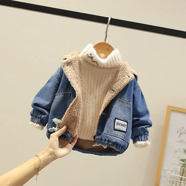 Thickened Casual Denim Jacket for Boys