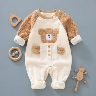 Fleece Warm Romper for Newborns - Soft & Cozy Baby Jumpsuit