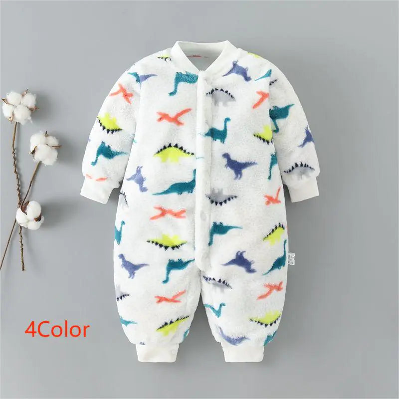 Infant Warm Fleece Romper for Fall and Winter