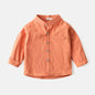 Boys' Solid Color Stand Collar Shirt