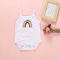 Summer New Three-Color Rainbow Embroidered Romper