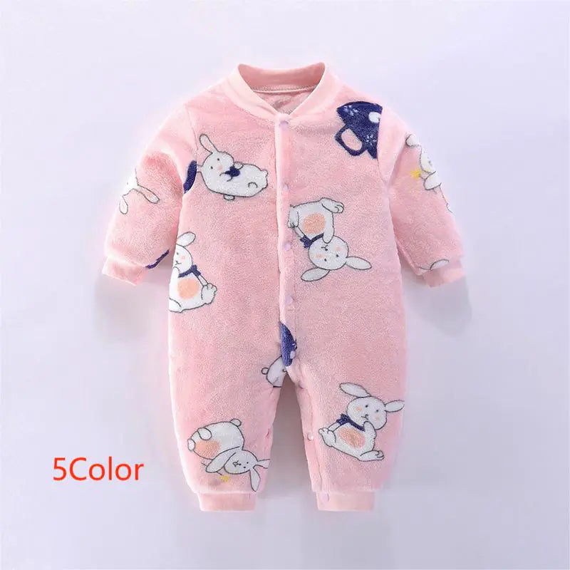 Infant Warm Fleece Romper for Fall and Winter