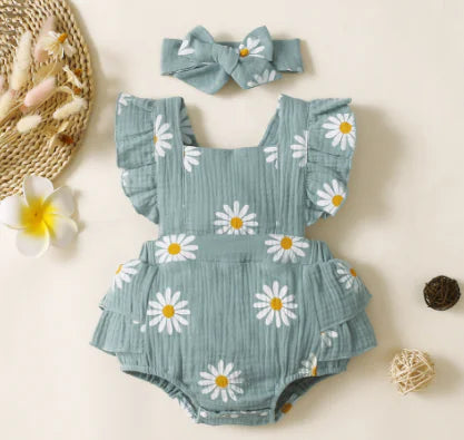 Baby Daisy Summer Romper for Newborns (0-6 Months)