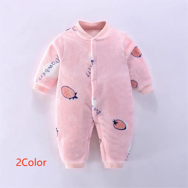 Infant Warm Fleece Romper for Fall and Winter