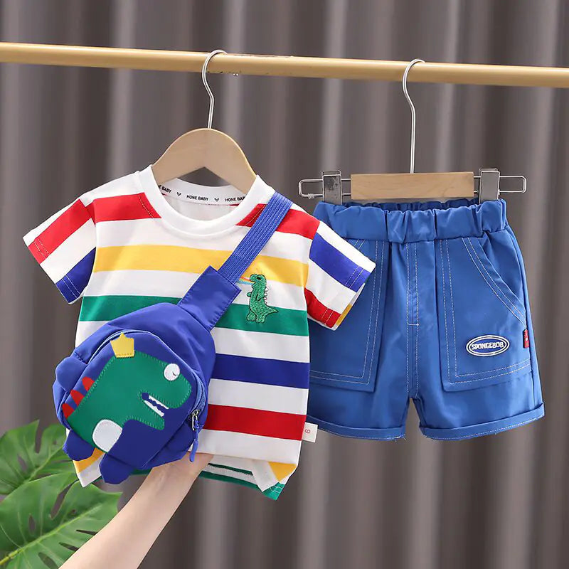 Trendy Summer Outfit for Boys - Three-Piece Set