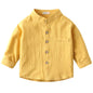 Boys' Solid Color Stand Collar Shirt
