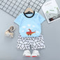 2020 Cartoon Kids Cotton Short Sleeve Outfit Set