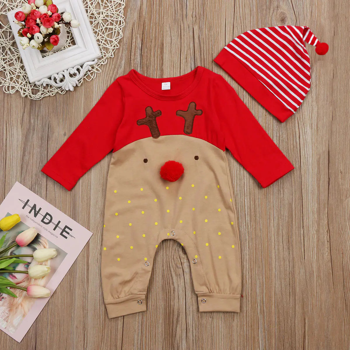 New Christmas Colorful Embroidered Baby Romper