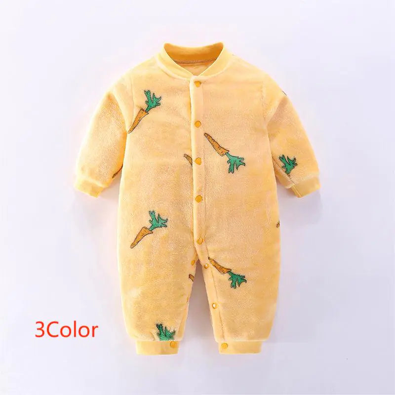 Infant Warm Fleece Romper for Fall and Winter