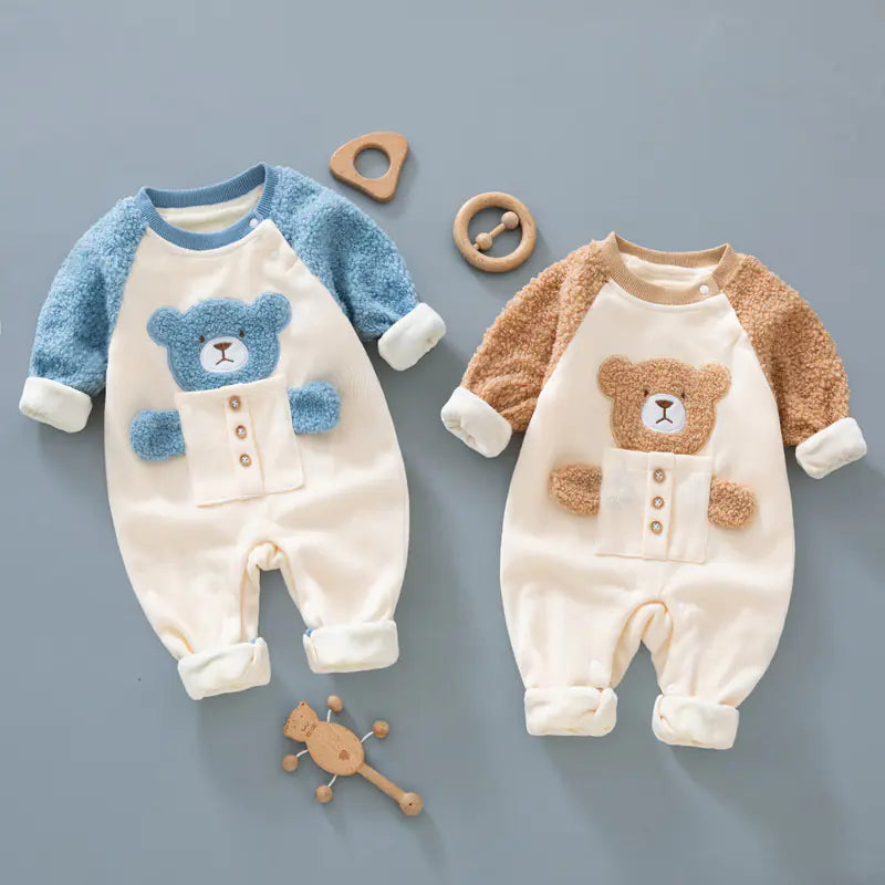 Fleece Warm Romper for Newborns - Soft & Cozy Baby Jumpsuit