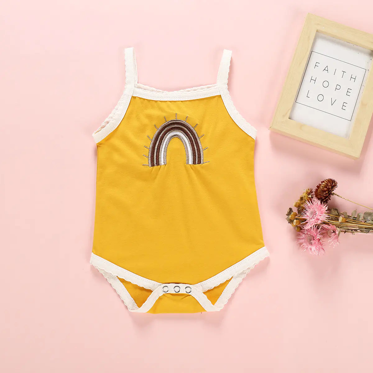 Summer New Three-Color Rainbow Embroidered Romper