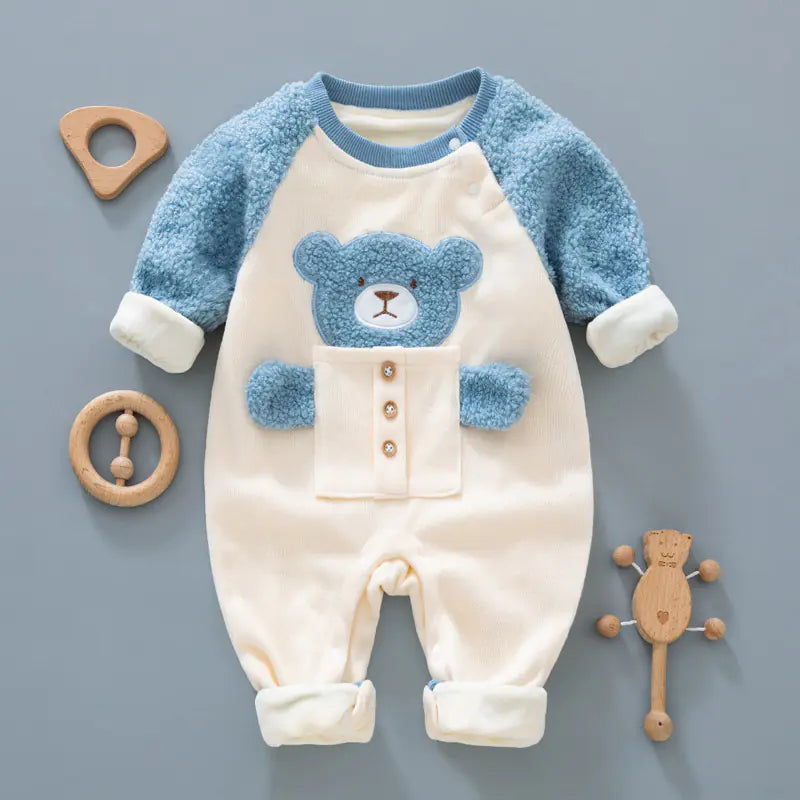 Fleece Warm Romper for Newborns - Soft & Cozy Baby Jumpsuit