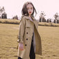 British Style Long Trench Coat for Girls in Spring/Fall
