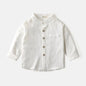 Boys' Solid Color Stand Collar Shirt