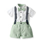 Summer Set for Boys: Short Sleeve Shirt & Overalls