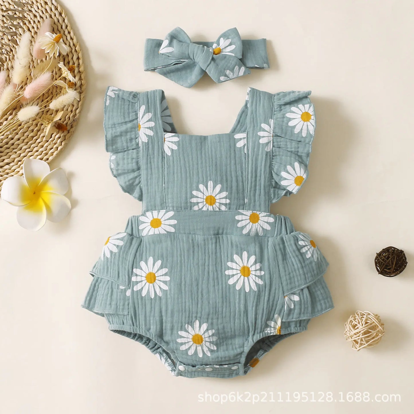 Baby Daisy Summer Romper for Newborns (0-6 Months)