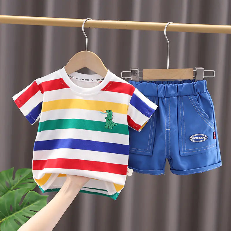 Trendy Summer Outfit for Boys - Three-Piece Set