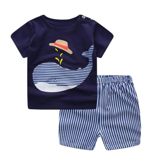 2020 Kids Summer Cotton Cartoon 2-Piece Outfit