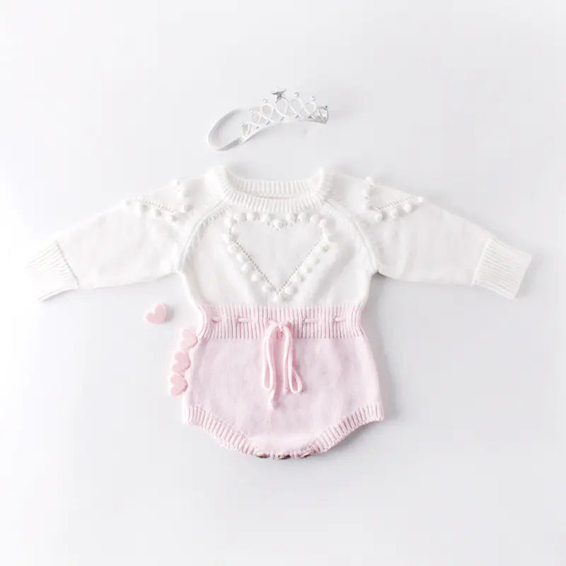 Handmade Knitting Romper for Toddler Baby Girls