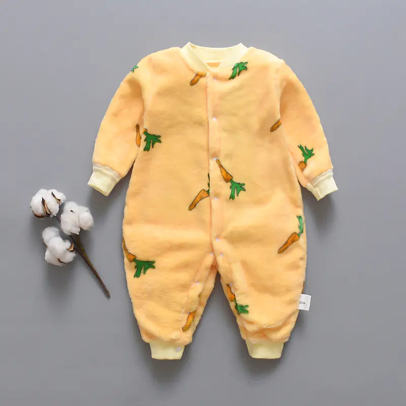 Infant Warm Fleece Romper for Fall and Winter